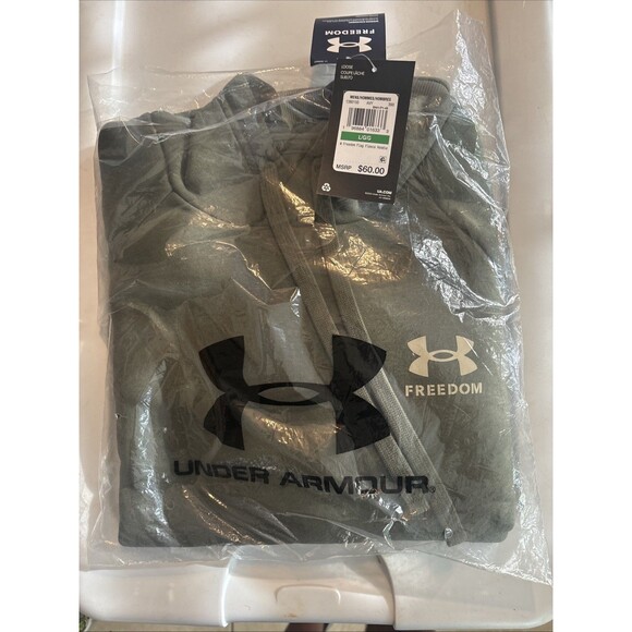 Under armor Men’s Sweat Shirt Size Large Freedom Flag Hoodie - Picture 1 of 4